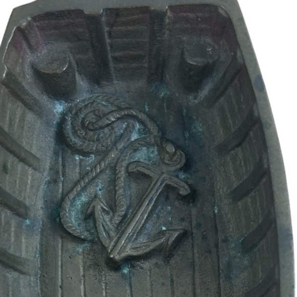 Row Boat Anchor Patnia Bass Trinket Ashtray Coin Vintage Catch All Rings Jewelry - Picture 3 of 10